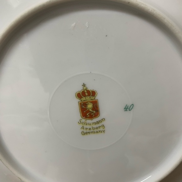 Set of Two Bavaria Schumann Arzberg Fruit Nuts Snack Plate Golden Crown E&R Germ - Picture 9 of 10